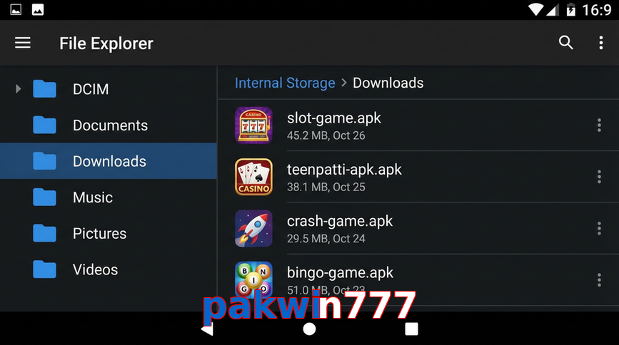 Main screen of Pakwin777 gameapk page for PK players